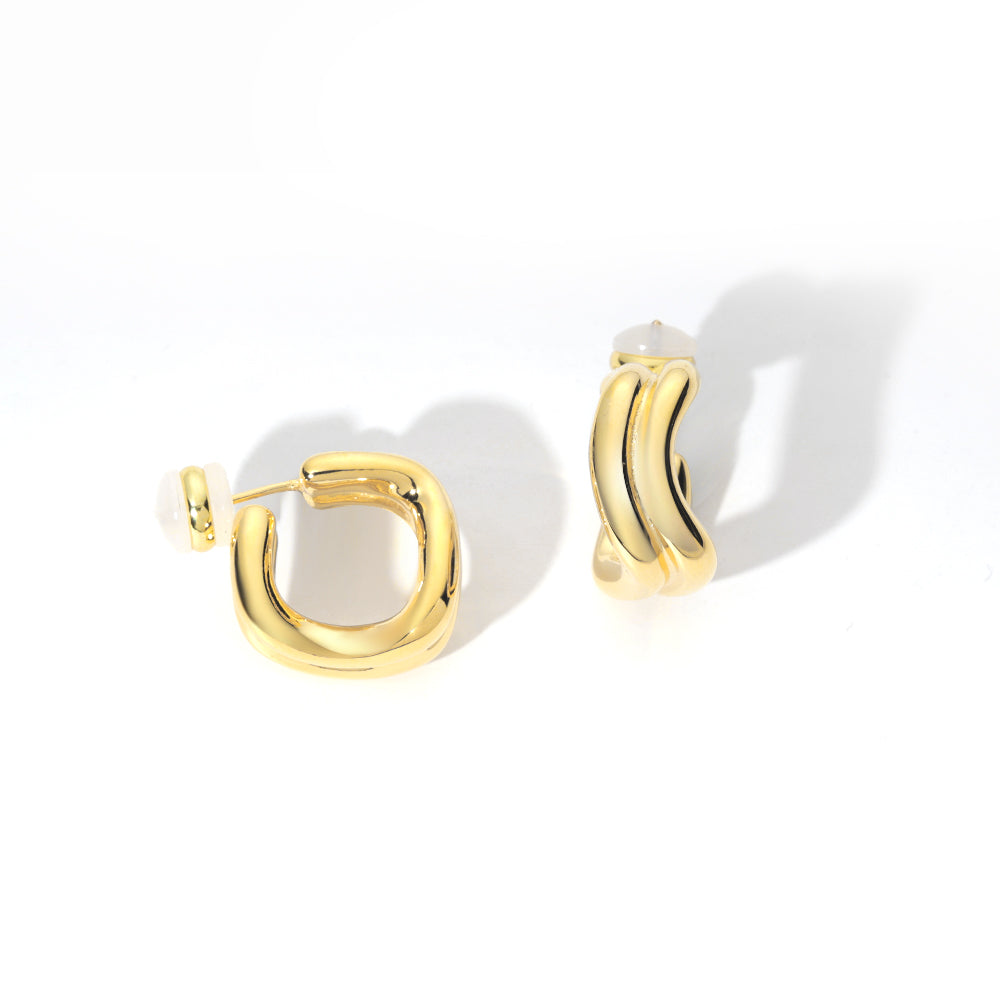 ENVYOU Irregular Ripple Stud Earrings