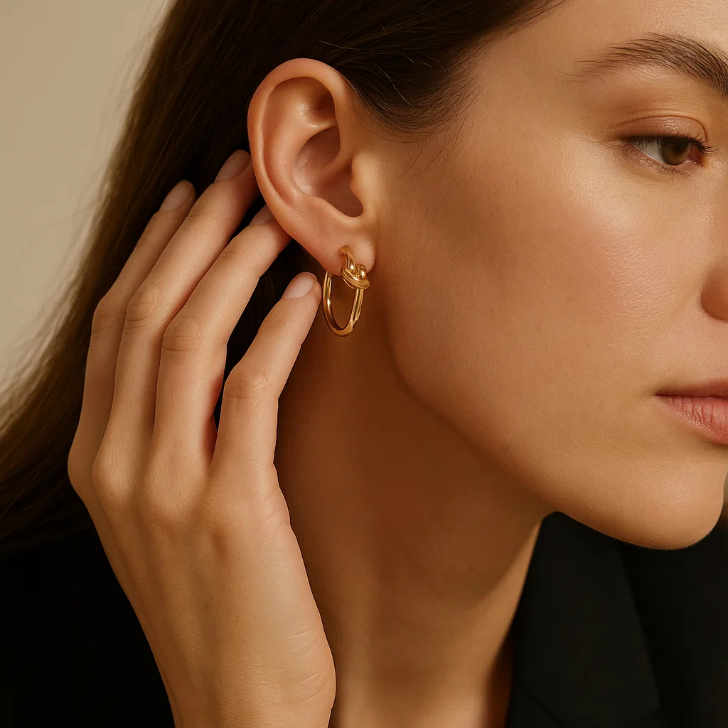 ENVYOU Knot Hoop Earrings