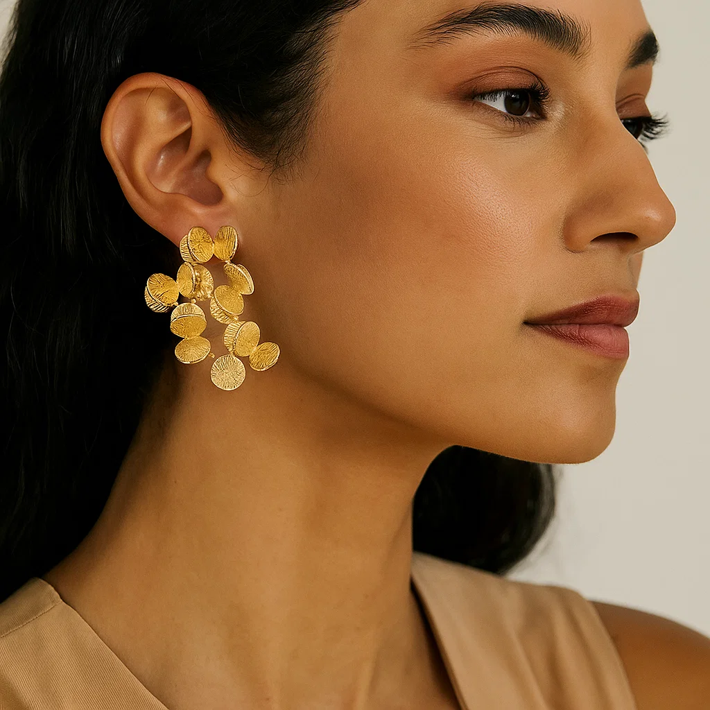 ENVYOU Chunky Leaves Stud Earrings
