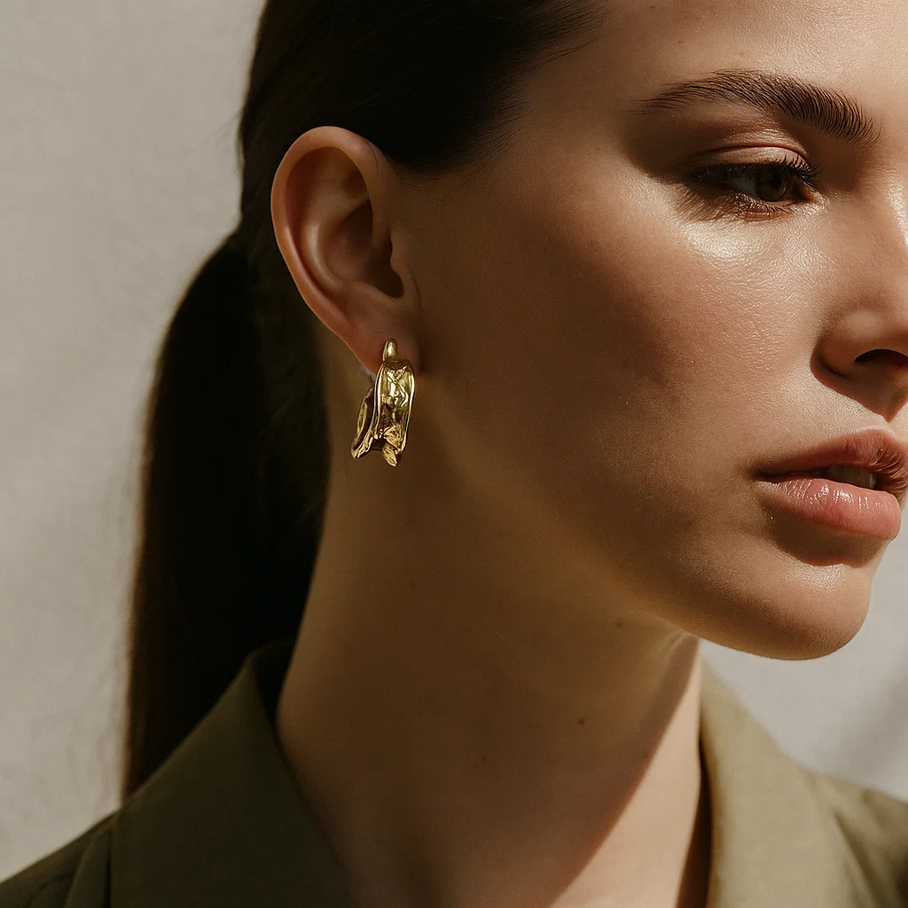 ENVYOU Irregular Hammered Stud Earrings
