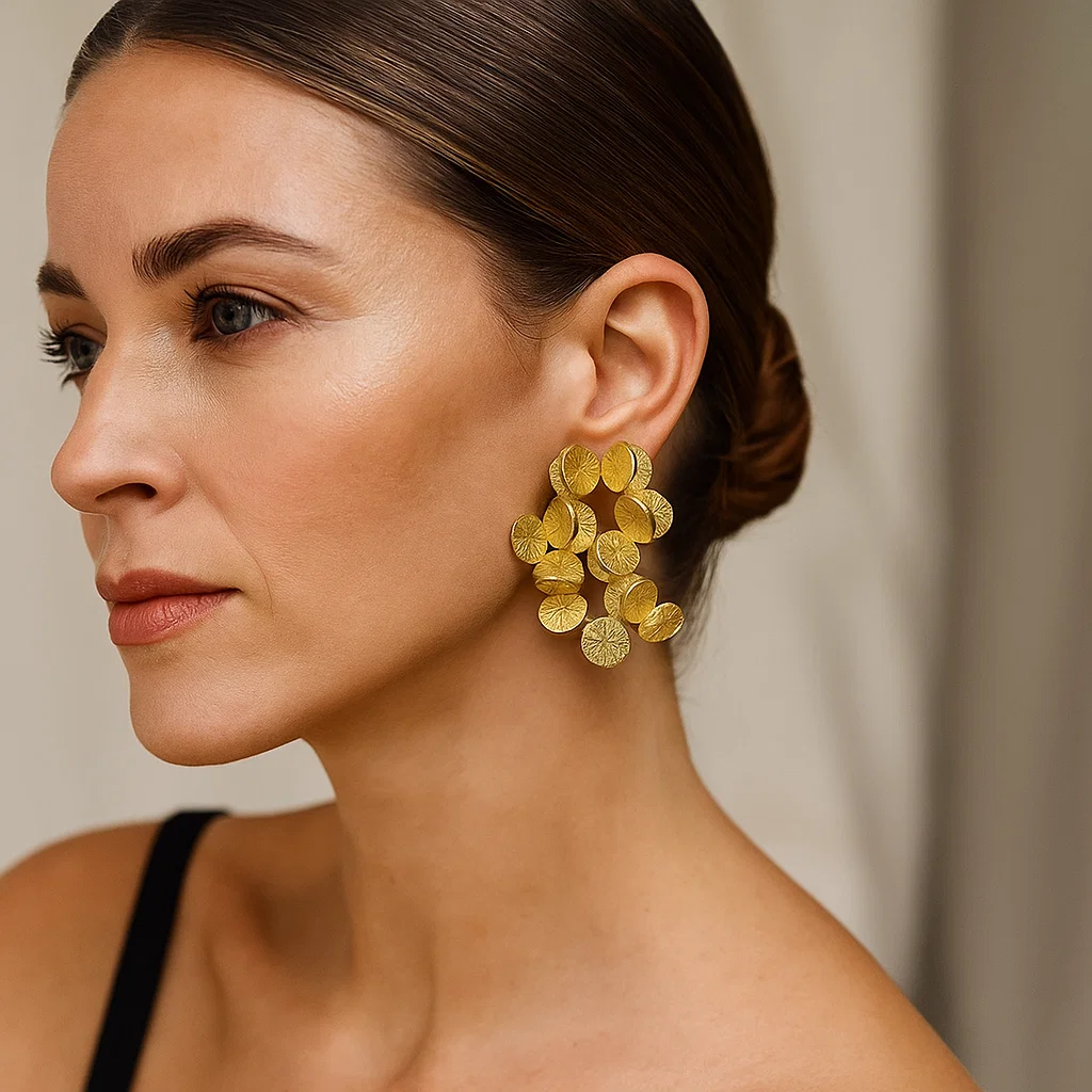 ENVYOU Chunky Leaves Stud Earrings