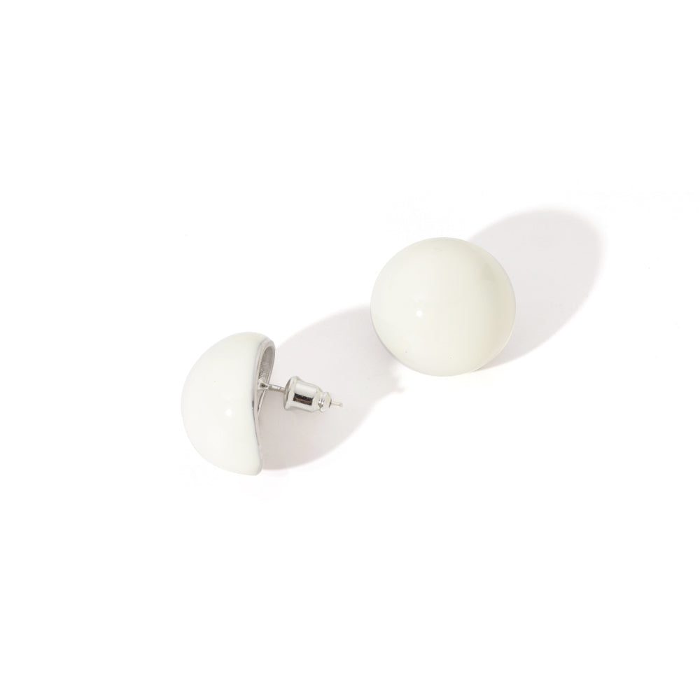 ENVYOU Glazed Semi-round Stud Earrings