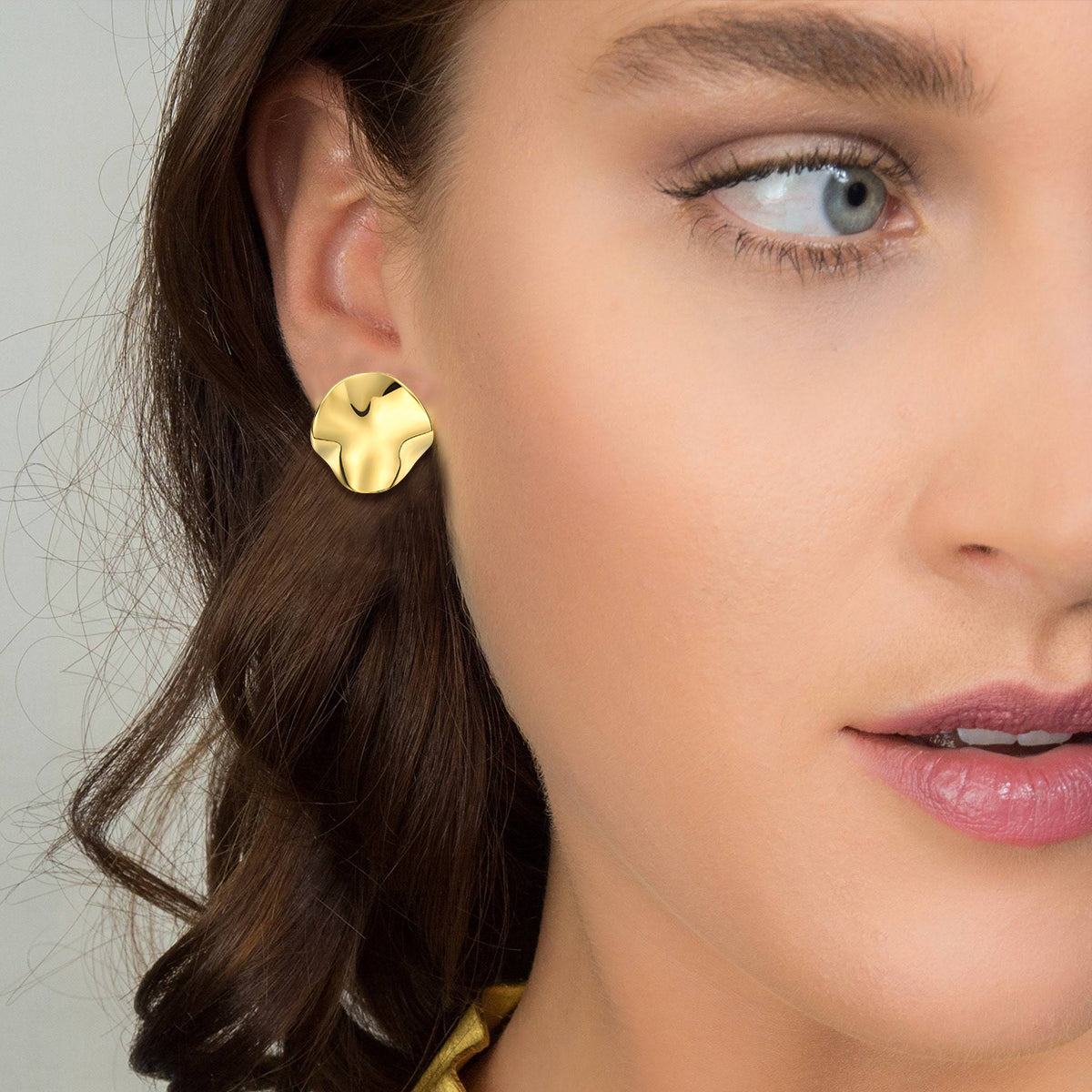 ENVYOU Geometric Round Stud Earrings