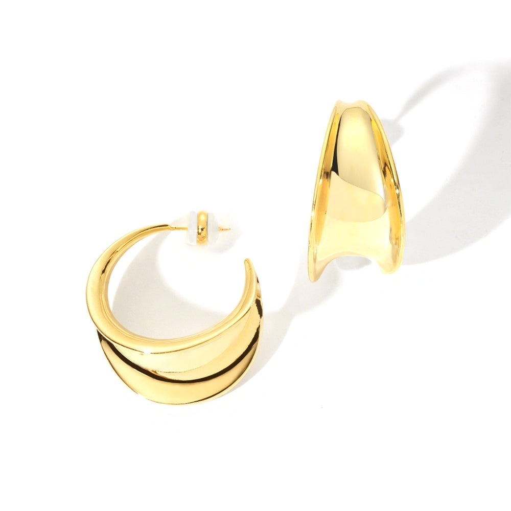 ENVYOU Chunky C-shaped Earrings