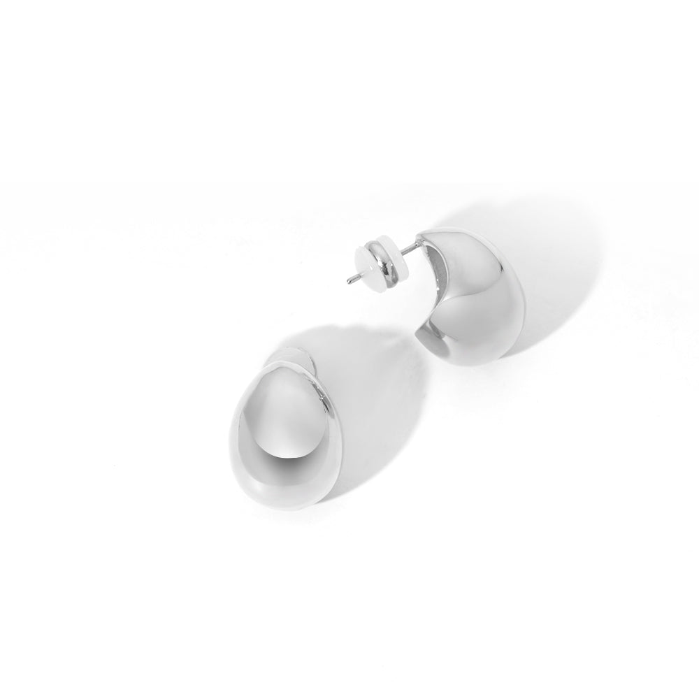 ENVYOU Oval Spherical Stud Earrings