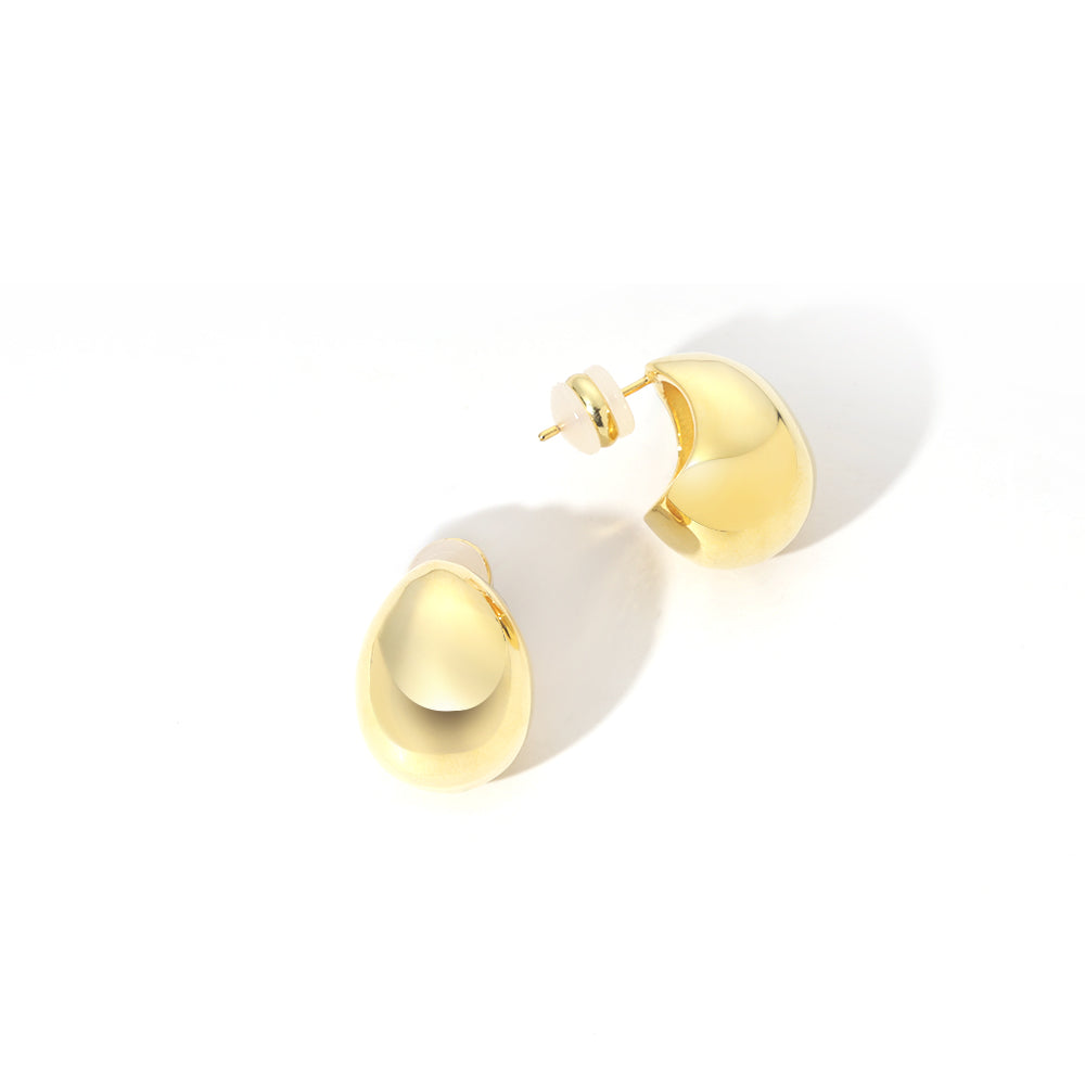 ENVYOU Oval Spherical Stud Earrings