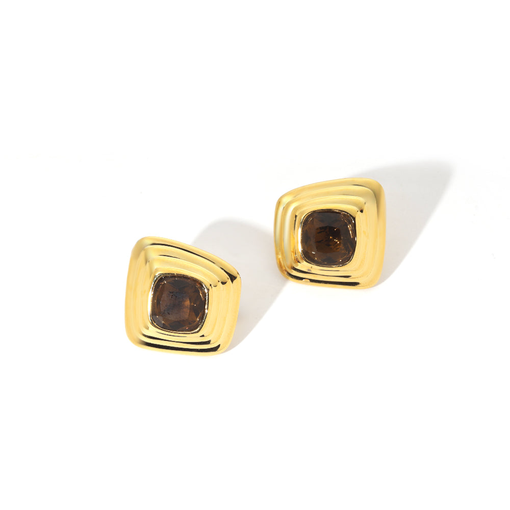 ENVYOU Rectangle Stud Earrings