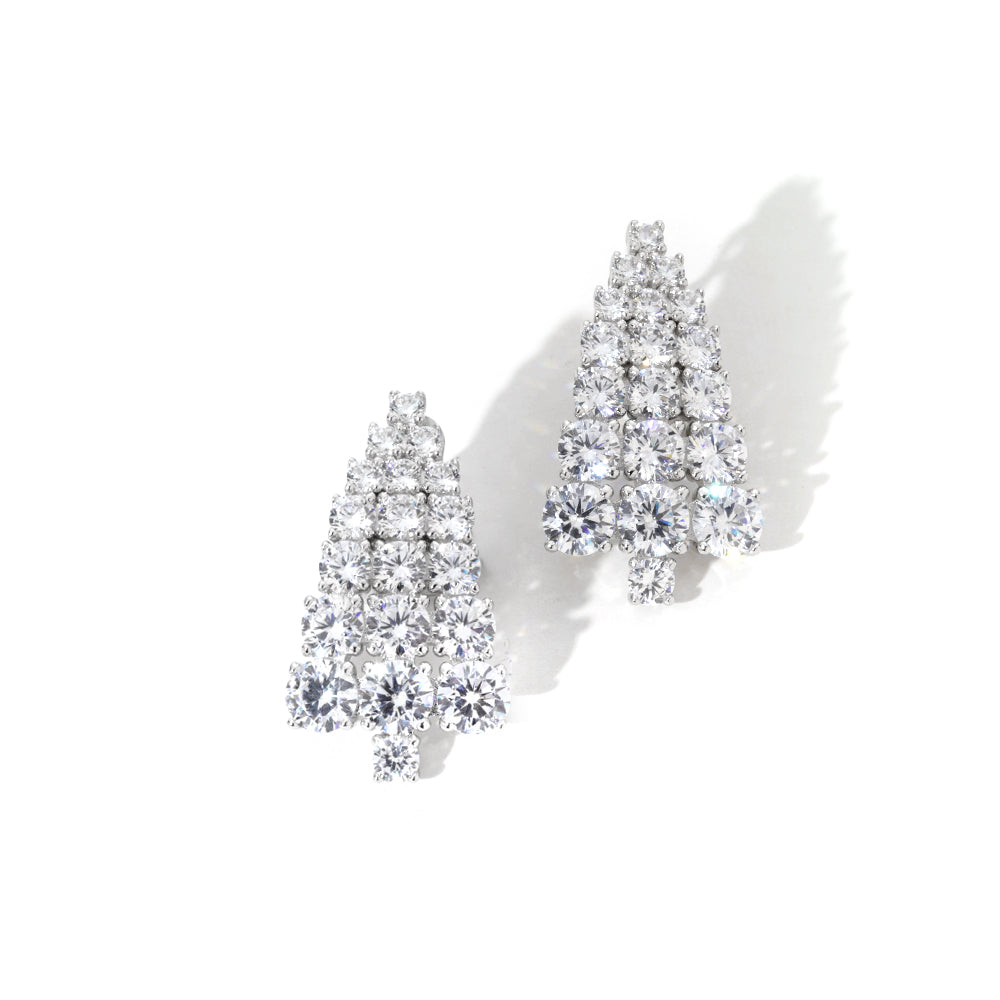 ENVYOU V-shaped Zircon Stud Earrings