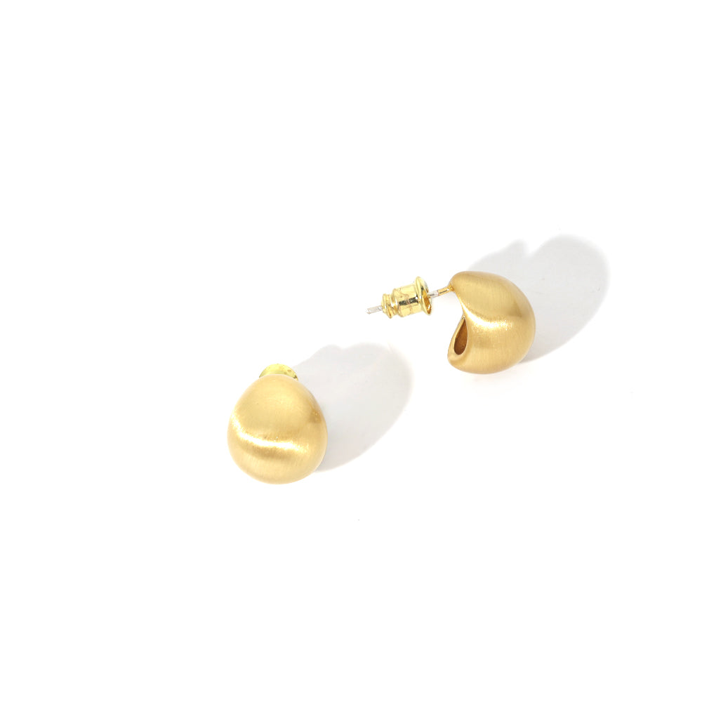 ENVYOU Round Matte Brushed Stud Earrings