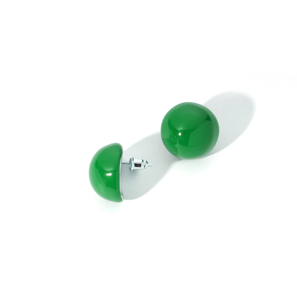 ENVYOU Glazed Semi-round Stud Earrings