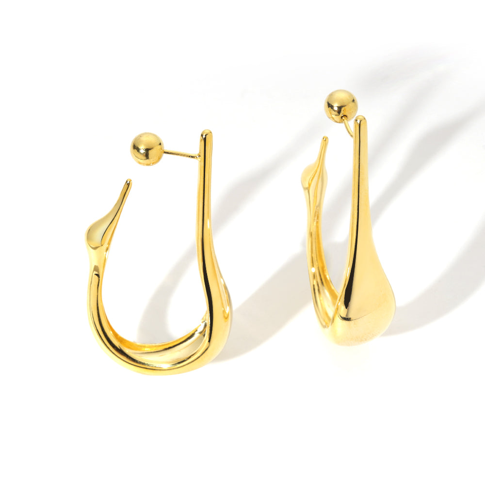 ENVYOU Irregularly Lined Stud Earrings