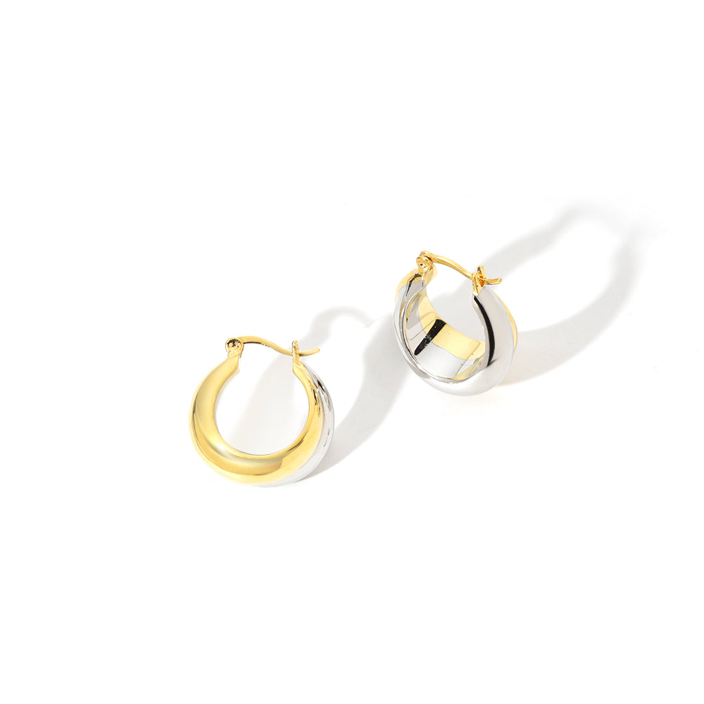 ENVYOU Mixed Metal Hoop Earrings