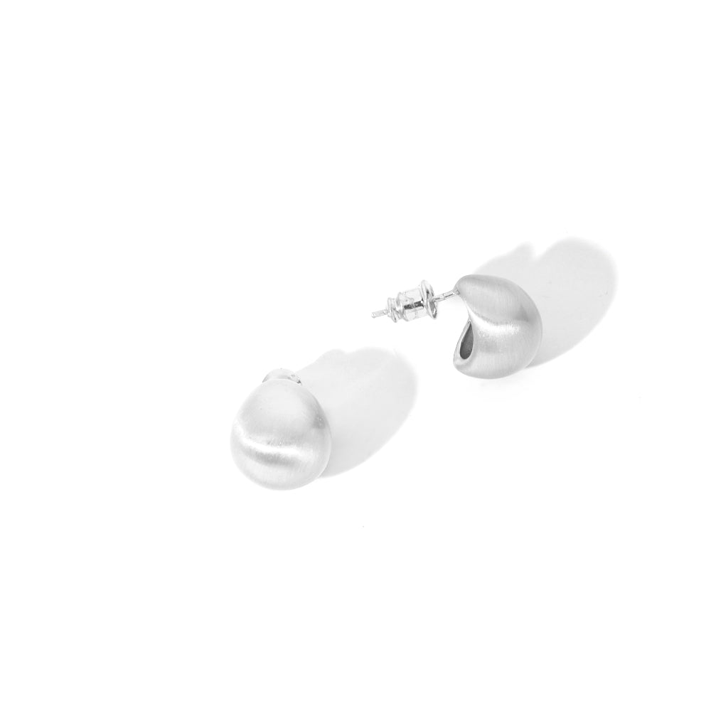 ENVYOU Round Matte Brushed Stud Earrings
