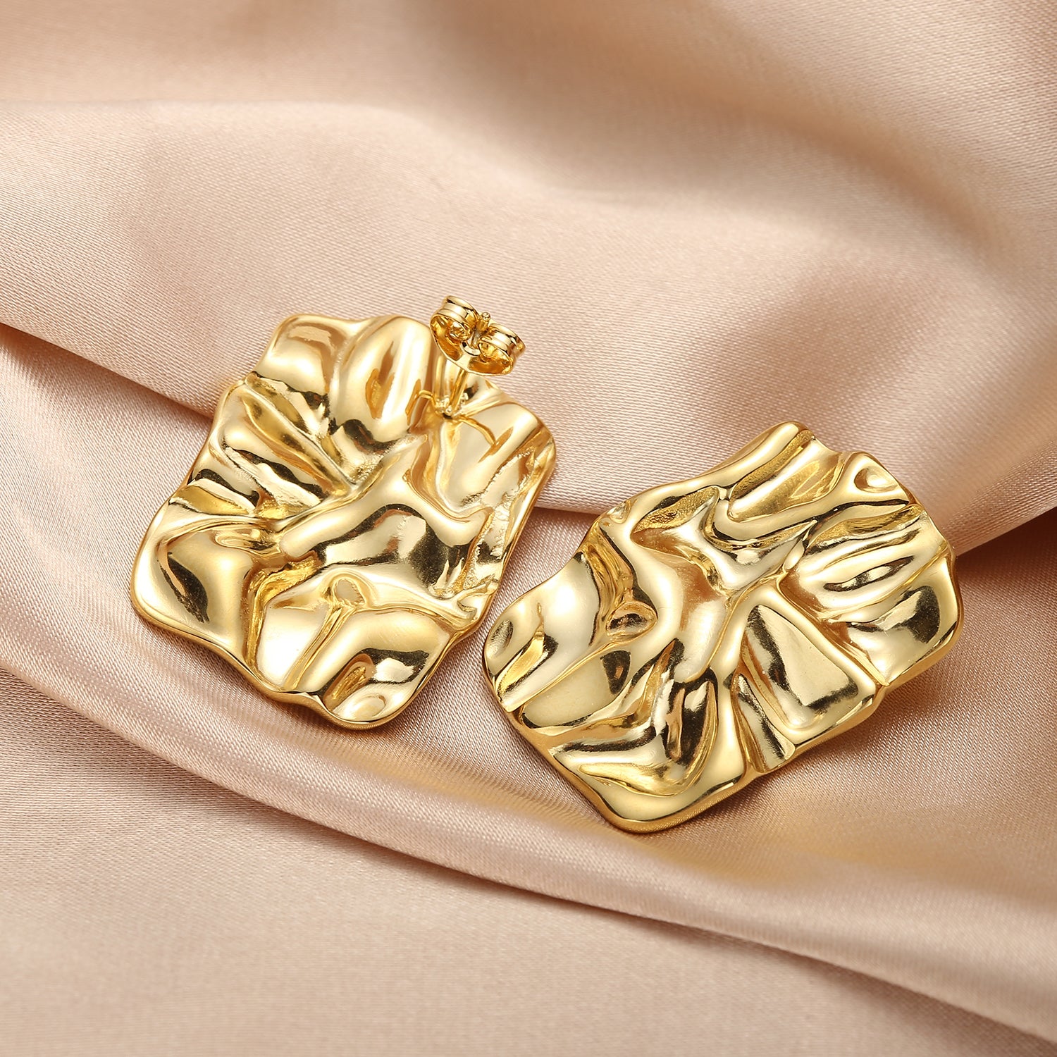 ENVYOU Geometric Rectangle Stud Earrings