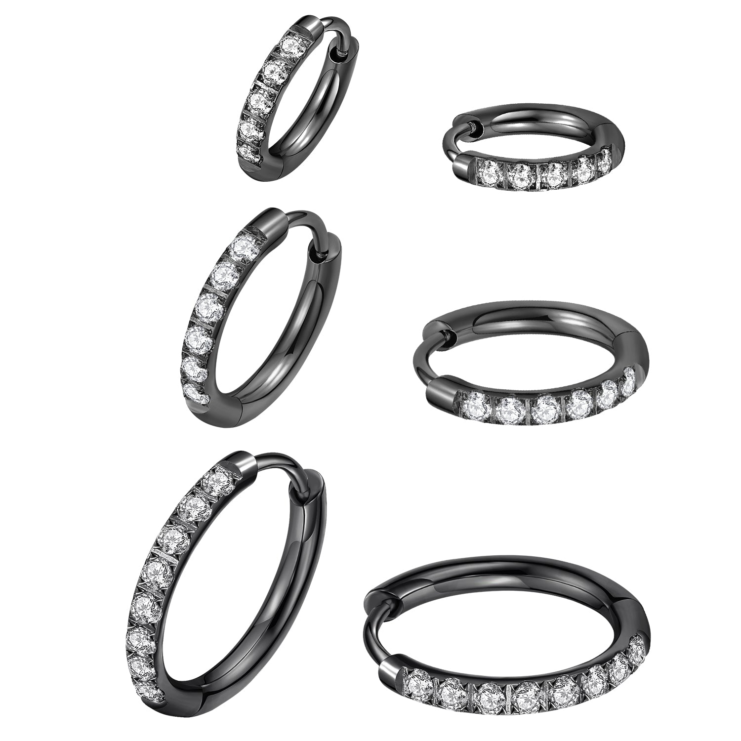 ENVYOU CZ Huggie Hoop Earrings