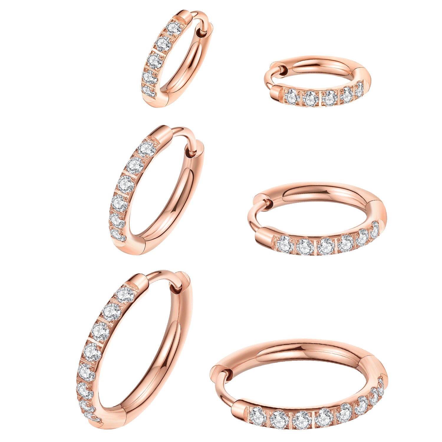 ENVYOU CZ Huggie Hoop Earrings