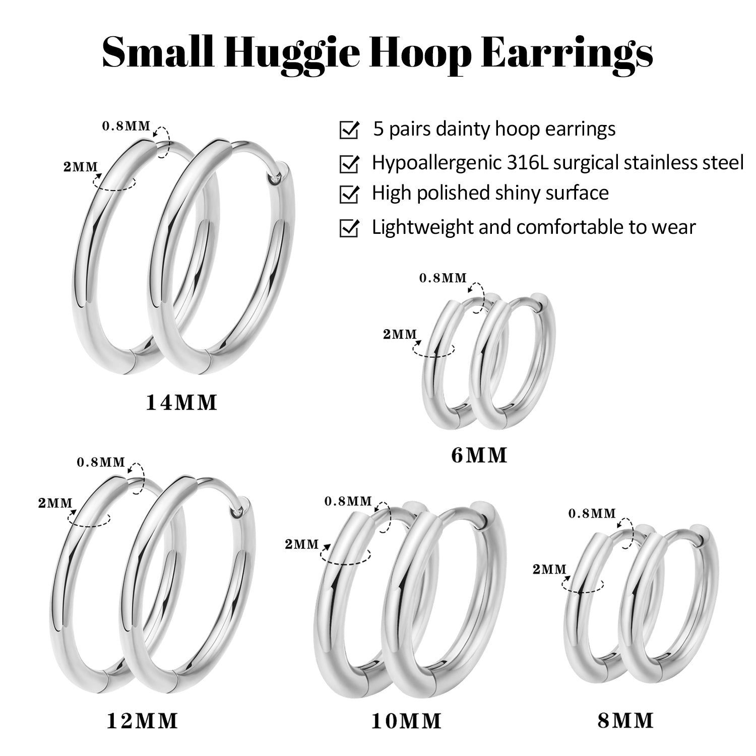 ENVYOU Huggie Hoop Earrings