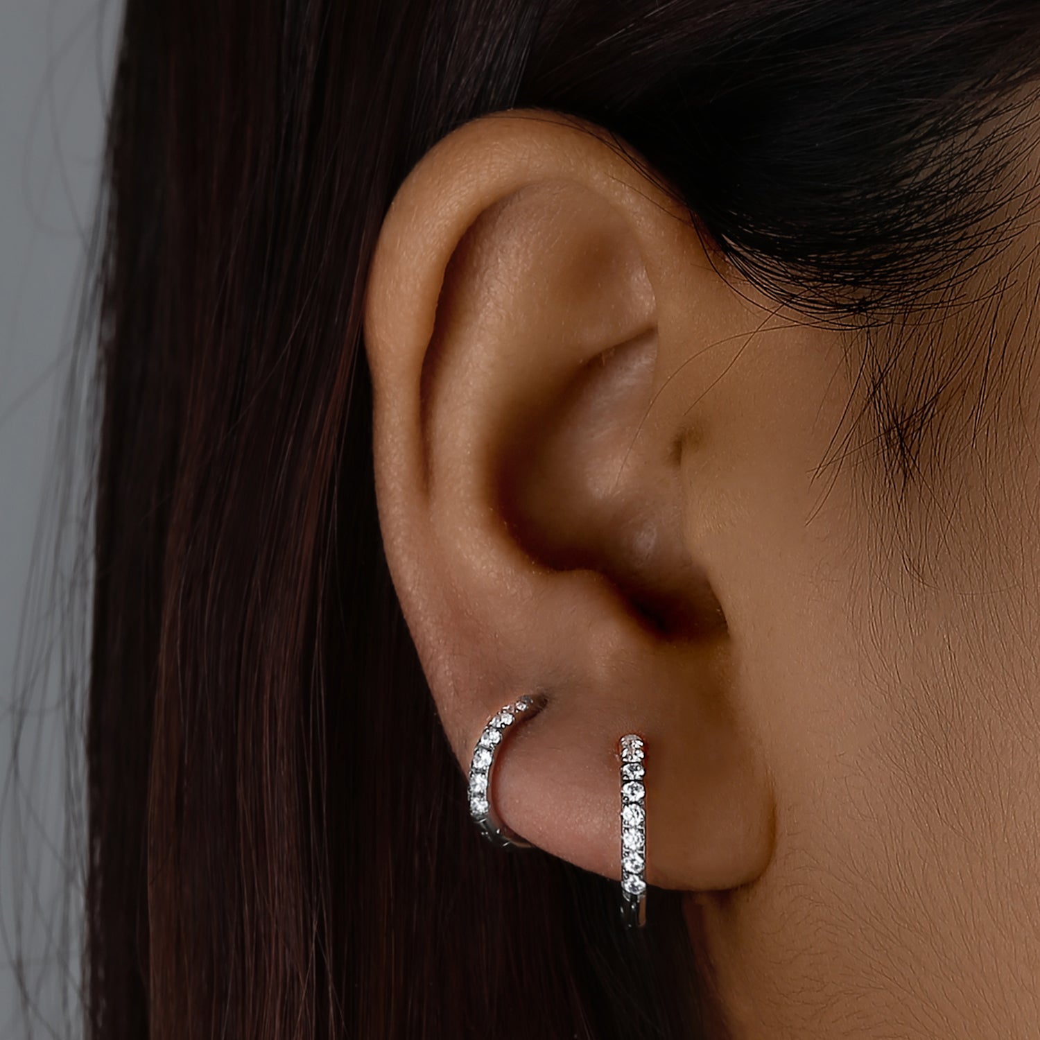 ENVYOU CZ Huggie Hoop Earrings