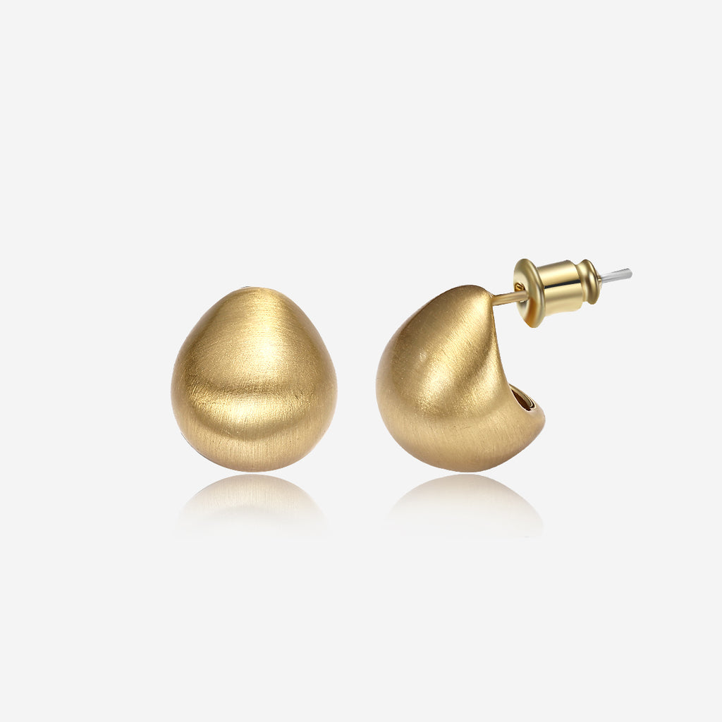 ENVYOU Round Matte Brushed Stud Earrings