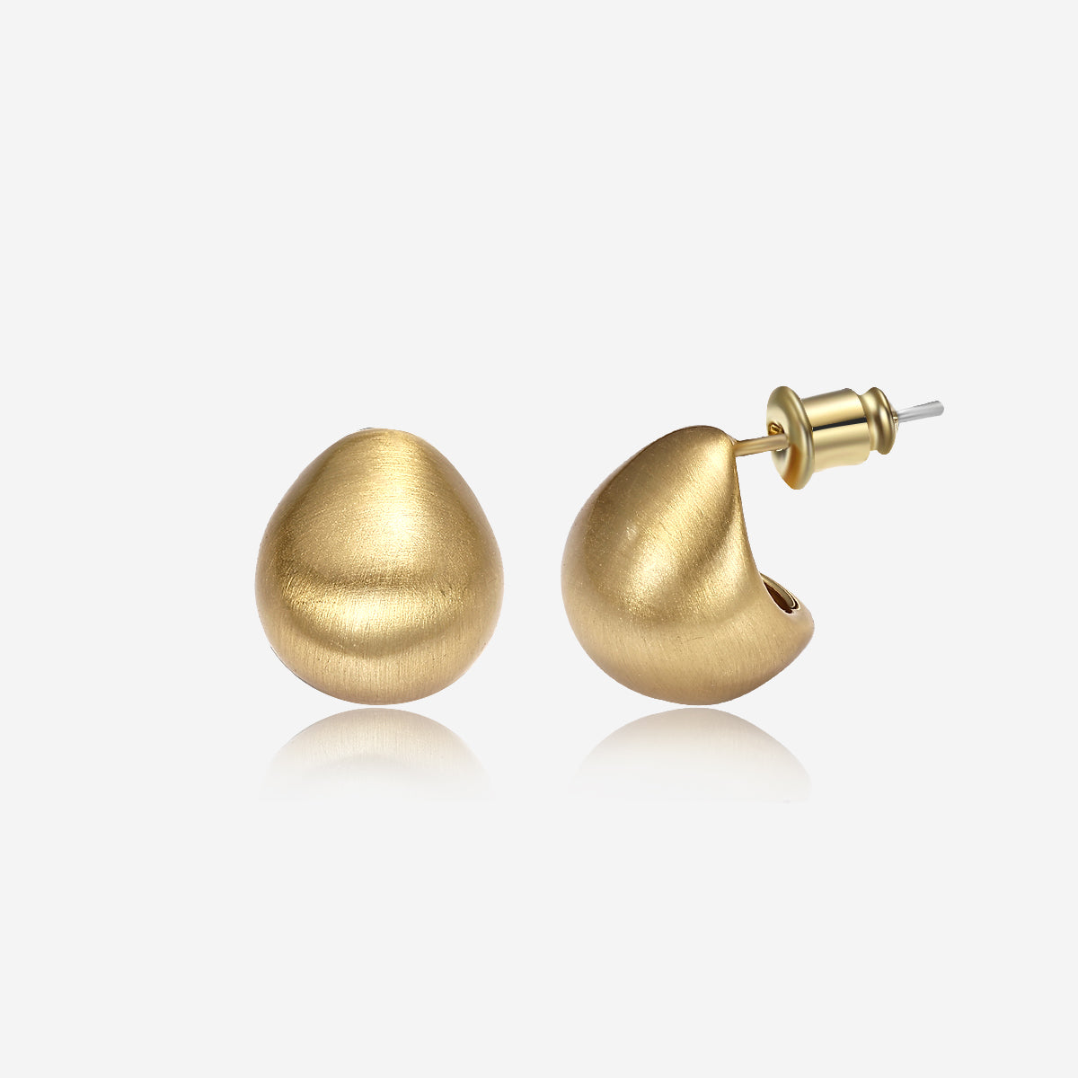 ENVYOU Round Matte Brushed Stud Earrings