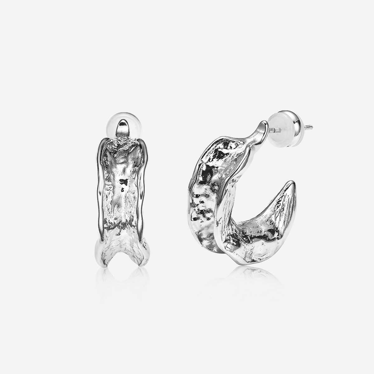 ENVYOU Irregular Hammered Stud Earrings