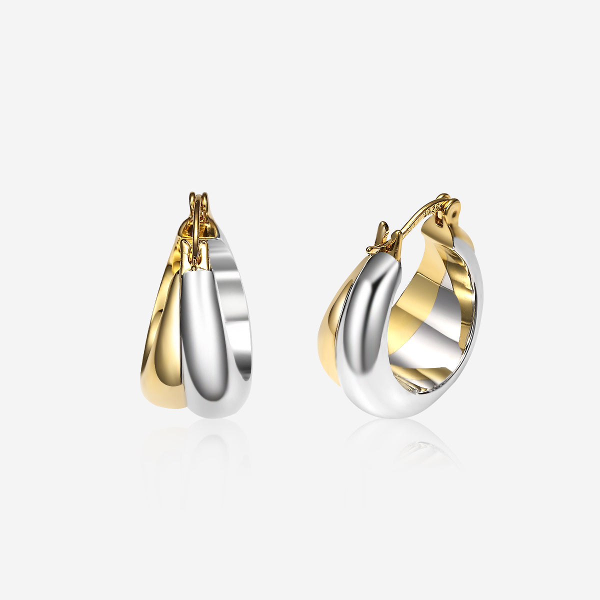 ENVYOU Mixed Metal Hoop Earrings