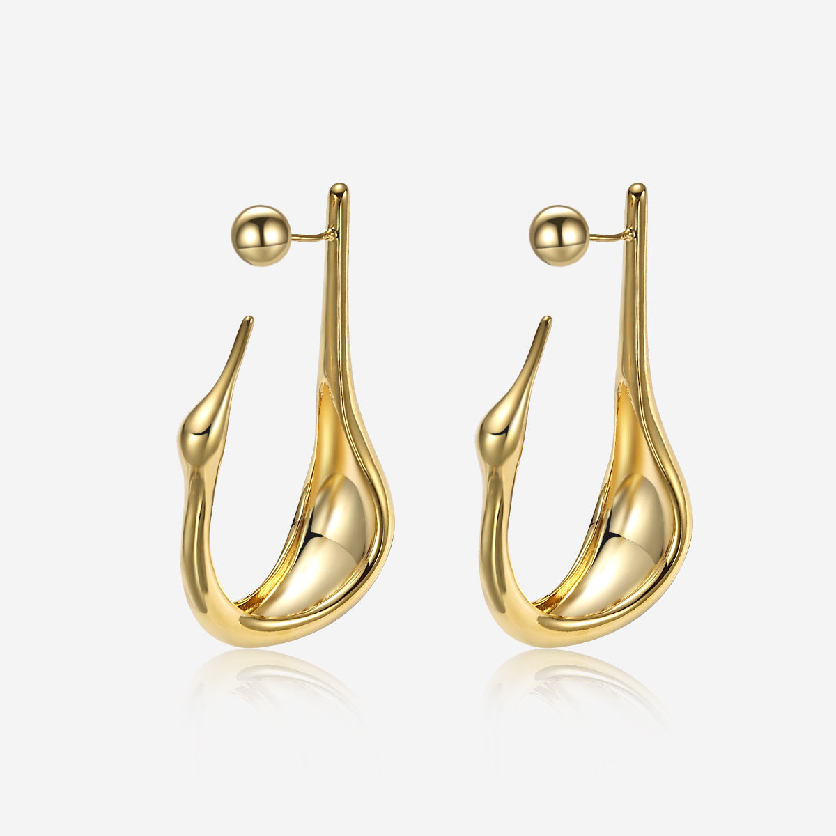 ENVYOU Irregularly Lined Stud Earrings