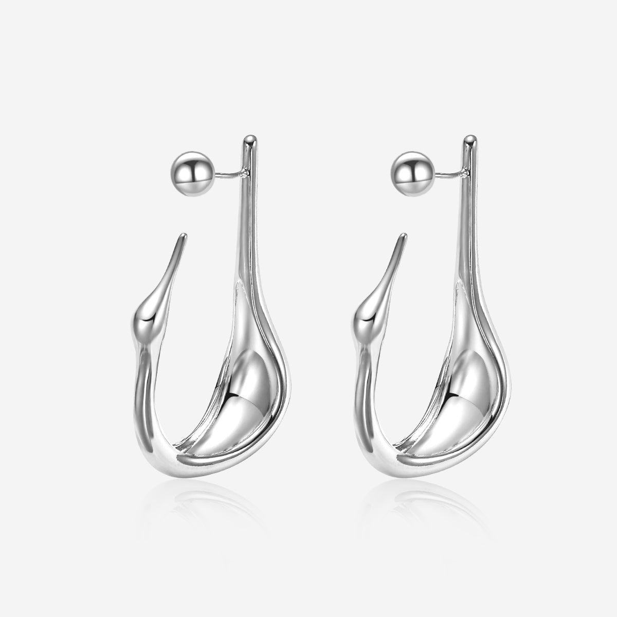 ENVYOU Irregularly Lined Stud Earrings