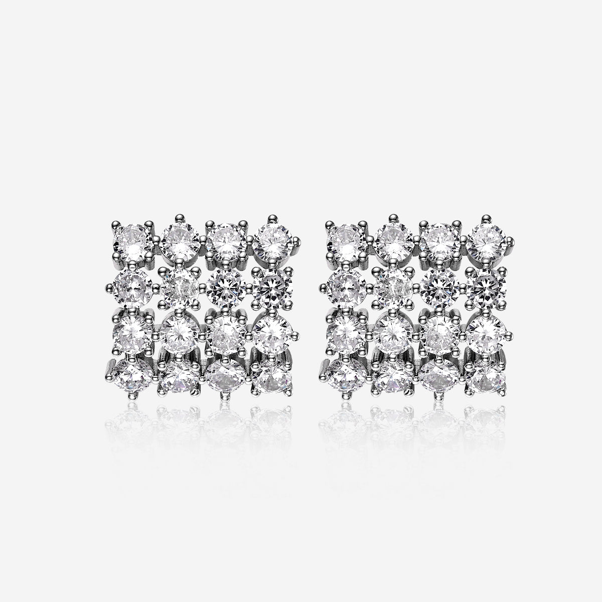 ENVYOU Square Zircon Stud Earrings