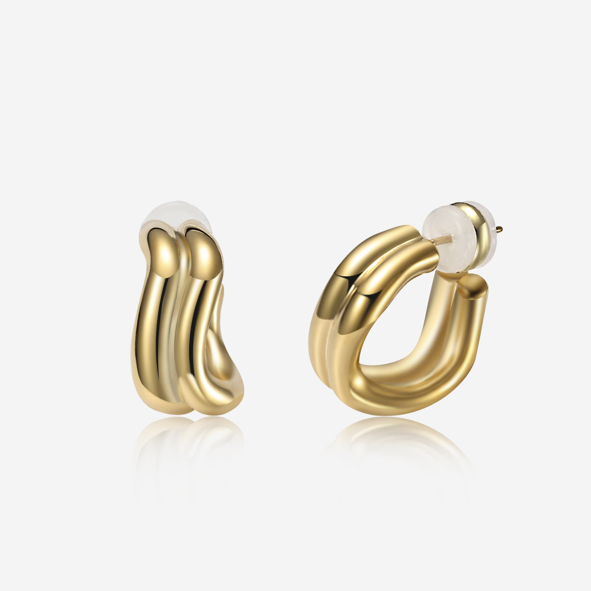 ENVYOU Irregular Ripple Stud Earrings