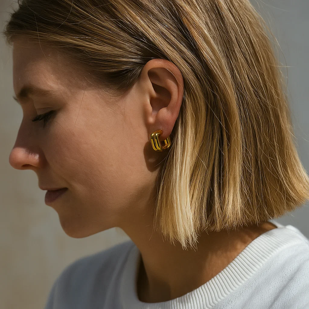 ENVYOU Irregular Ripple Stud Earrings
