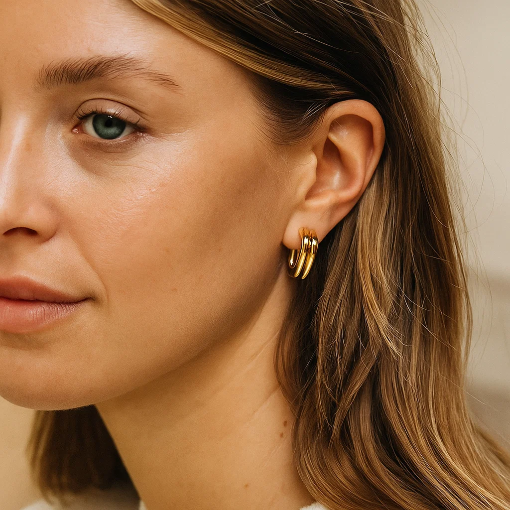 ENVYOU Irregular Ripple Stud Earrings