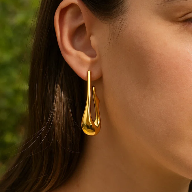 ENVYOU Irregularly Lined Stud Earrings