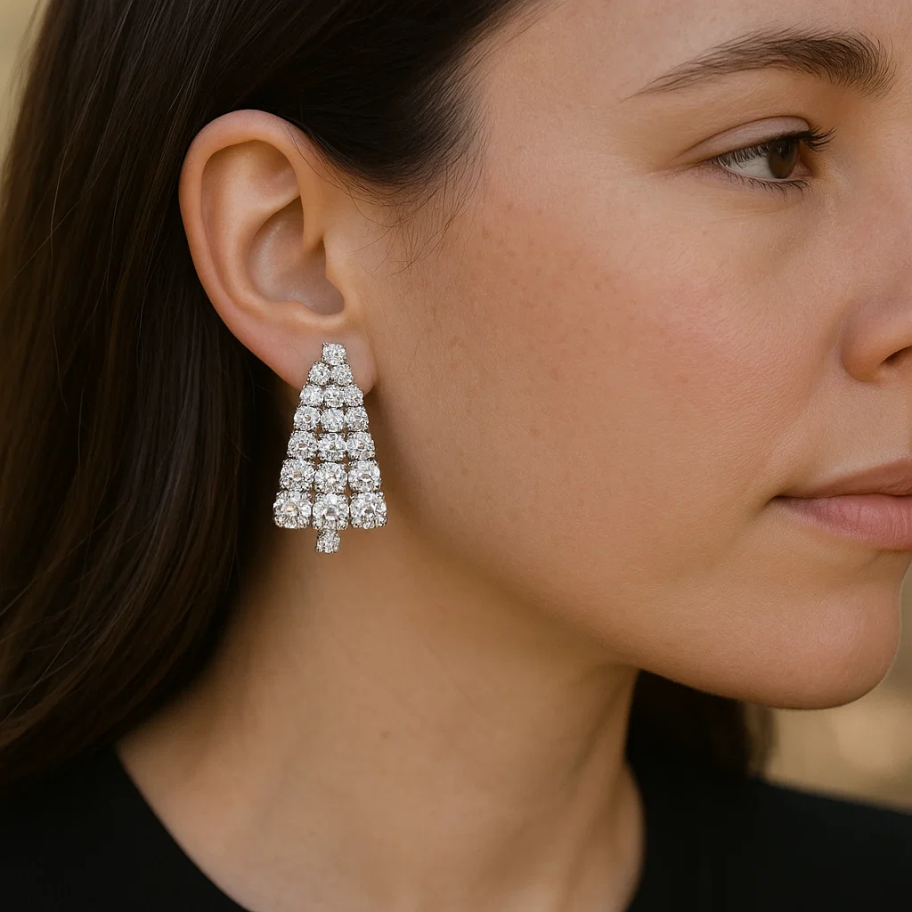 ENVYOU V-shaped Zircon Stud Earrings