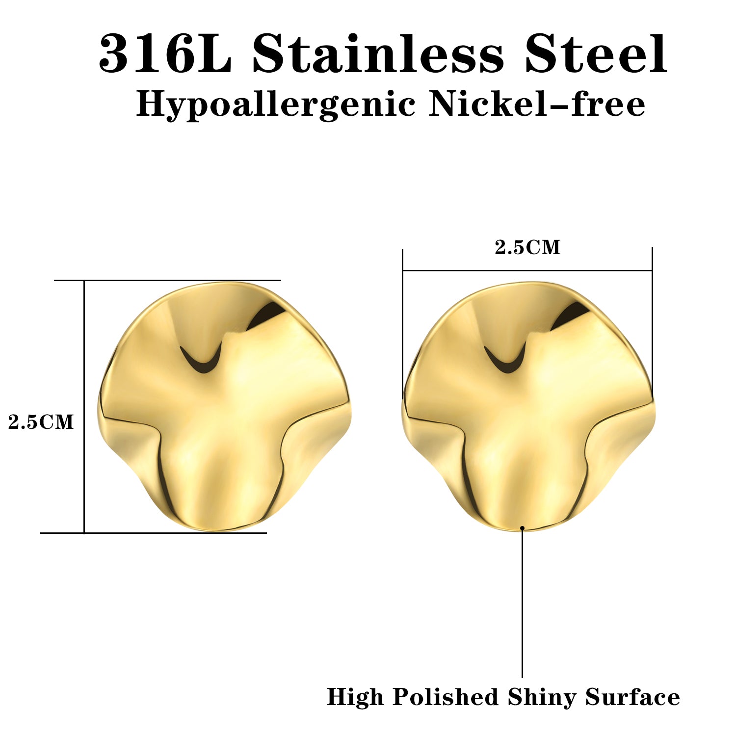 ENVYOU Geometric Round Stud Earrings