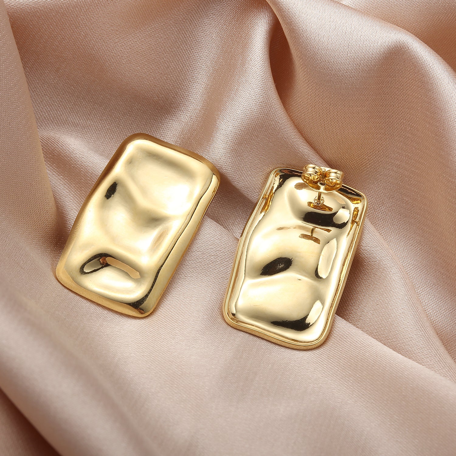 ENVYOU Geometric Rectangle Stud Earrings