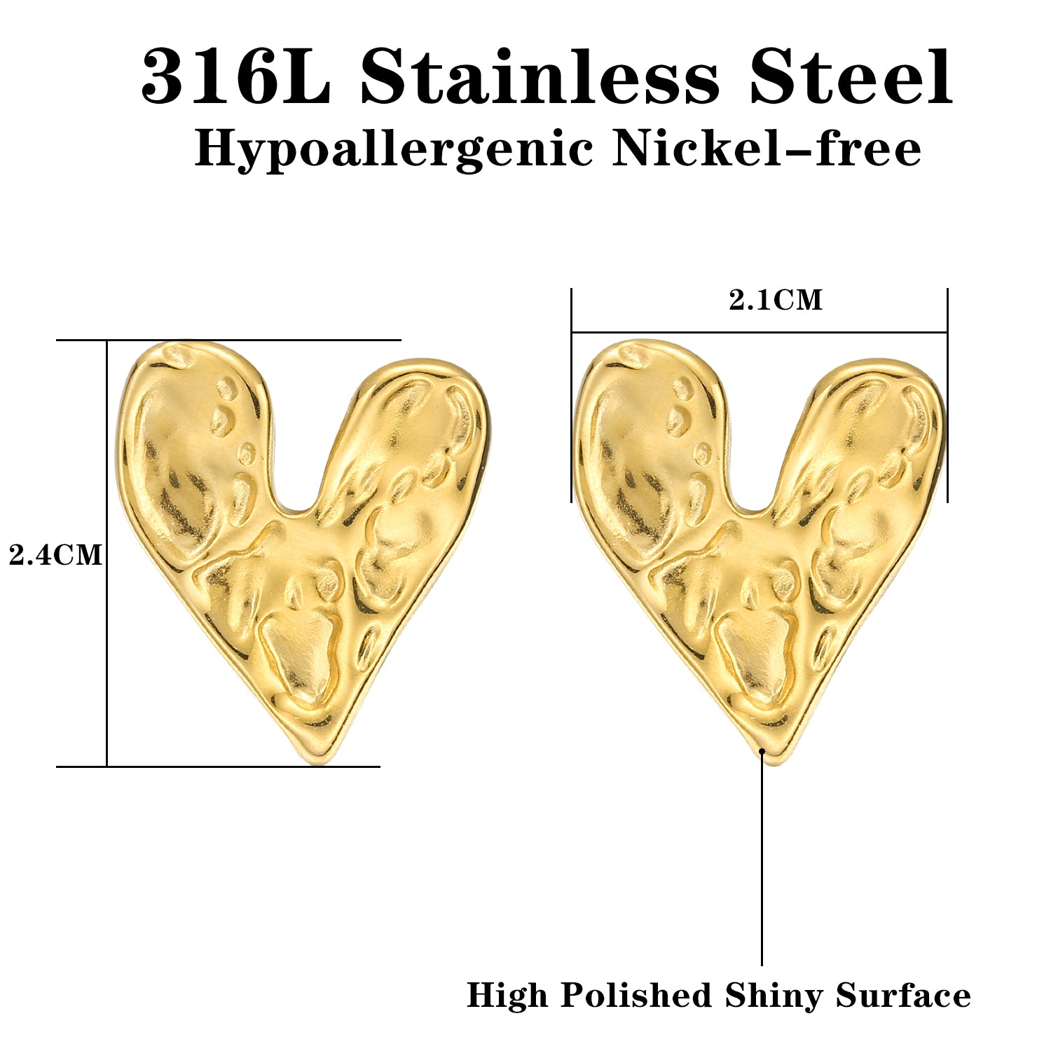 ENVYOU Heart Stud Earrings