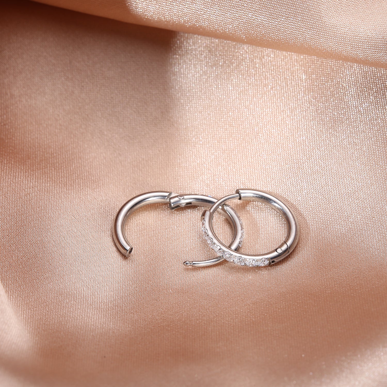 ENVYOU CZ Huggie Hoop Earrings