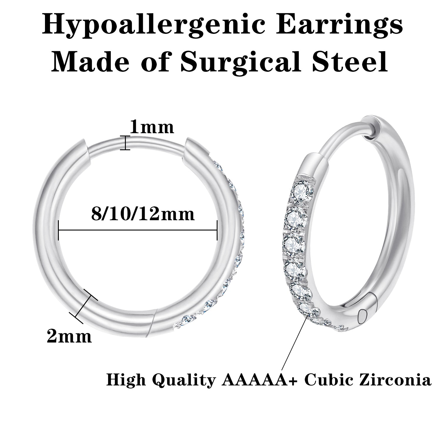 ENVYOU CZ Huggie Hoop Earrings