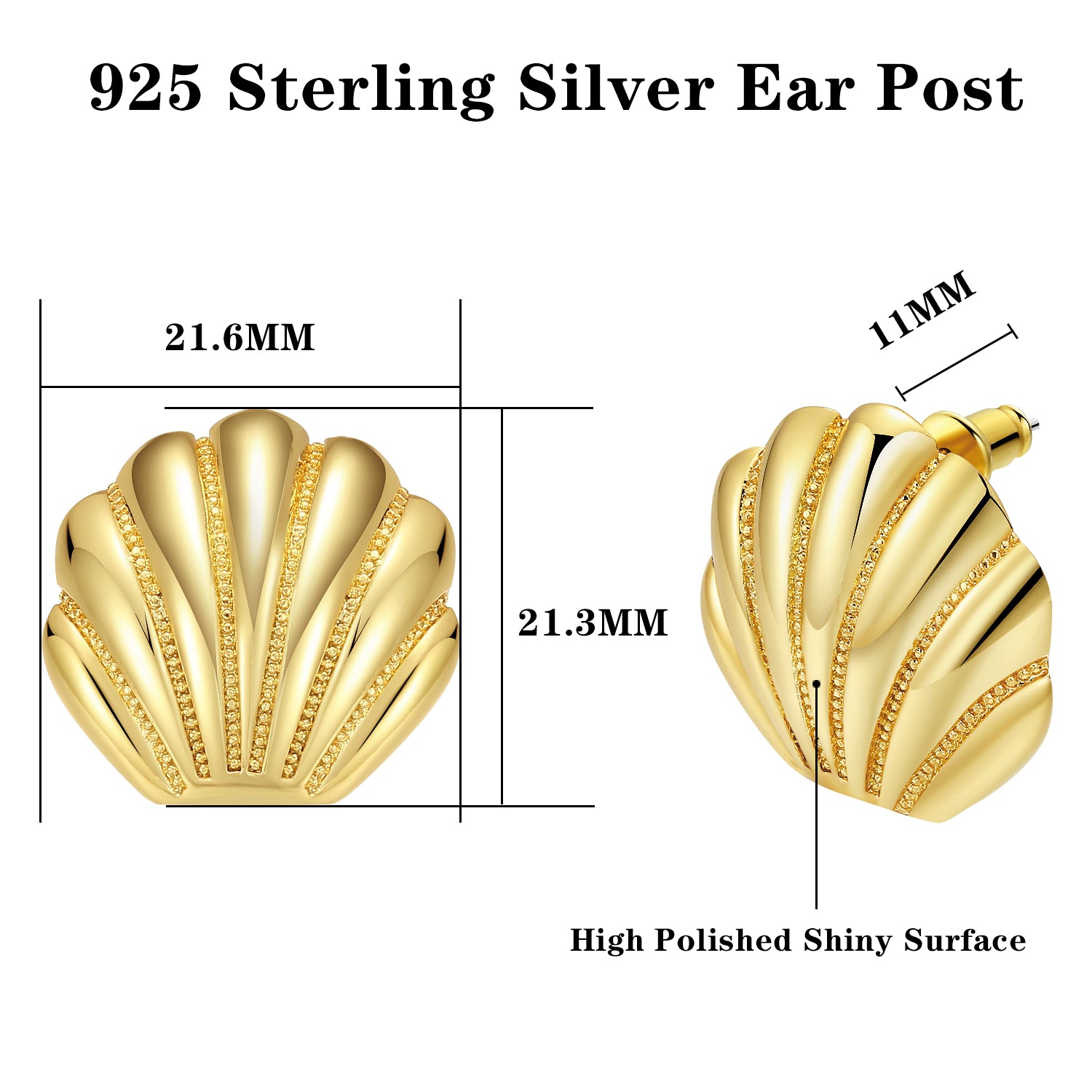 ENVYOU Sea Shell Stud Earrings