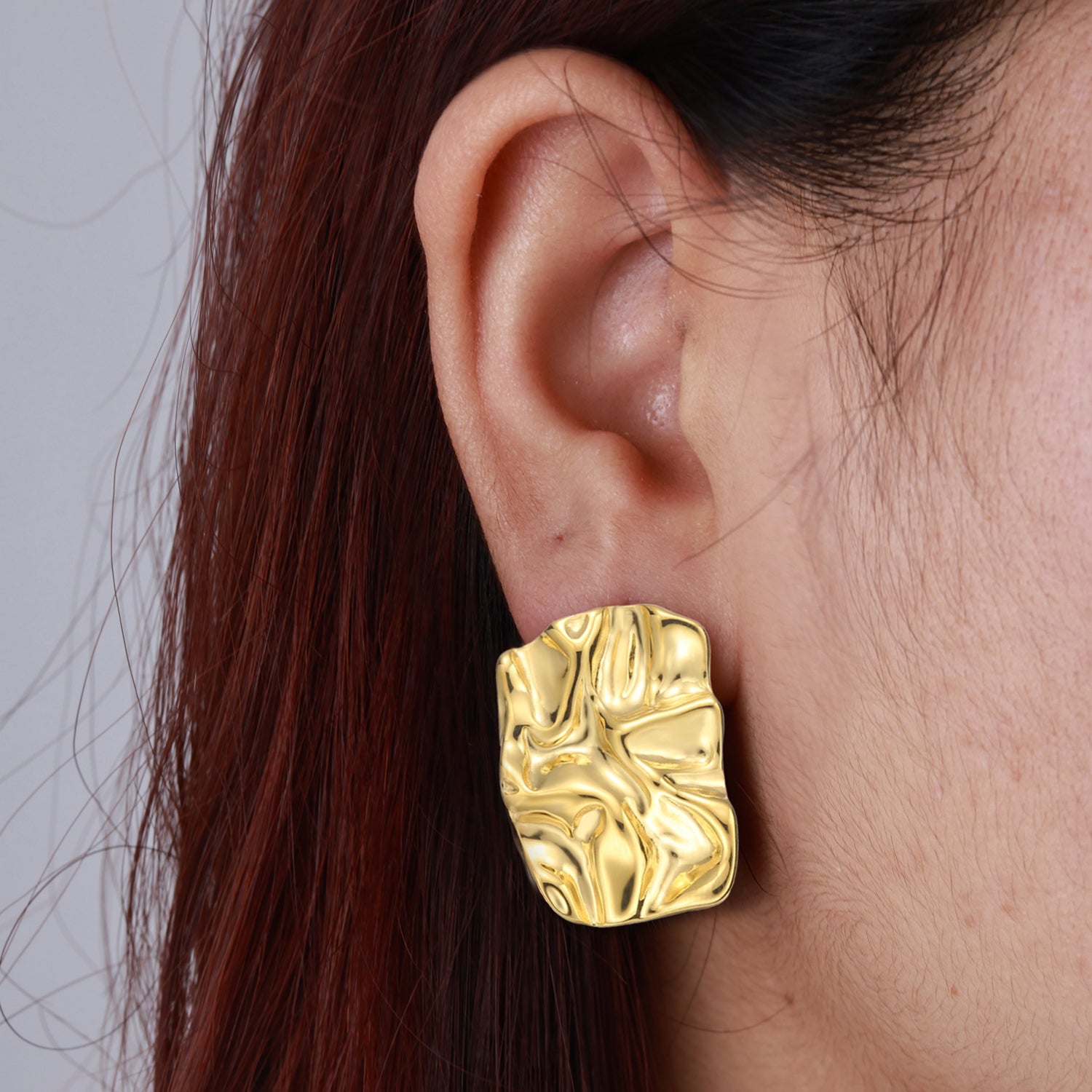 ENVYOU Geometric Rectangle Stud Earrings