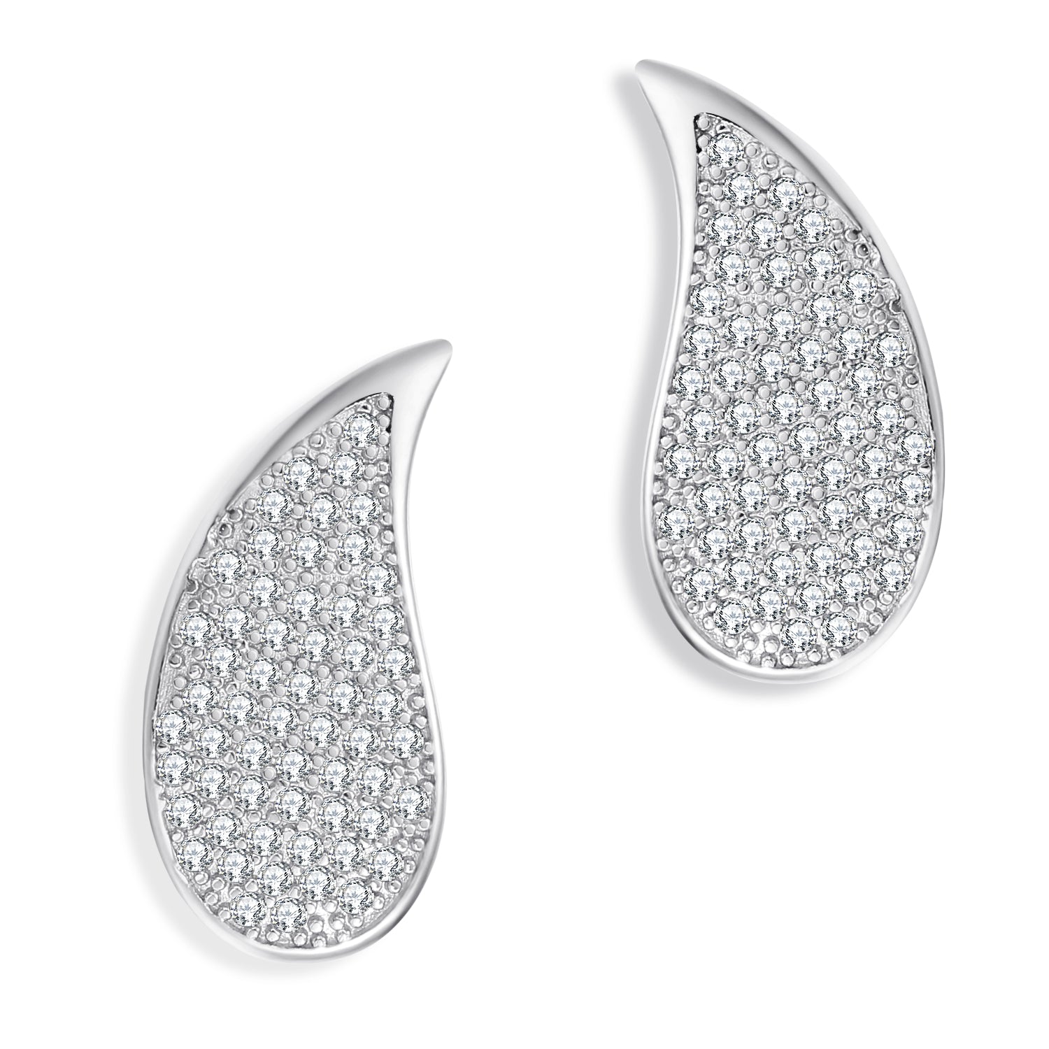 ENVYOU CZ Teardrop Stud Earrings