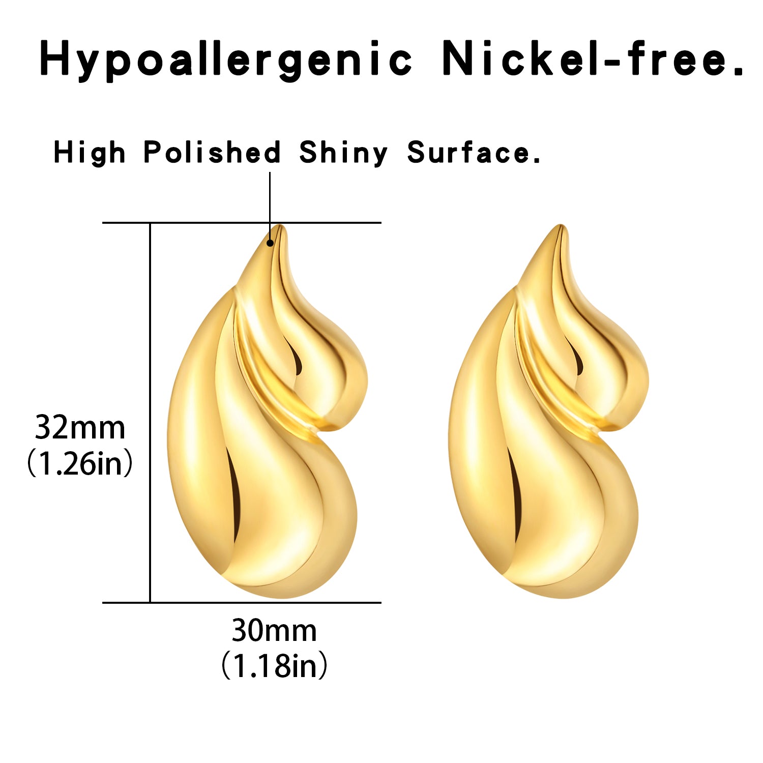ENVYOU Teardrop Stud Earrings