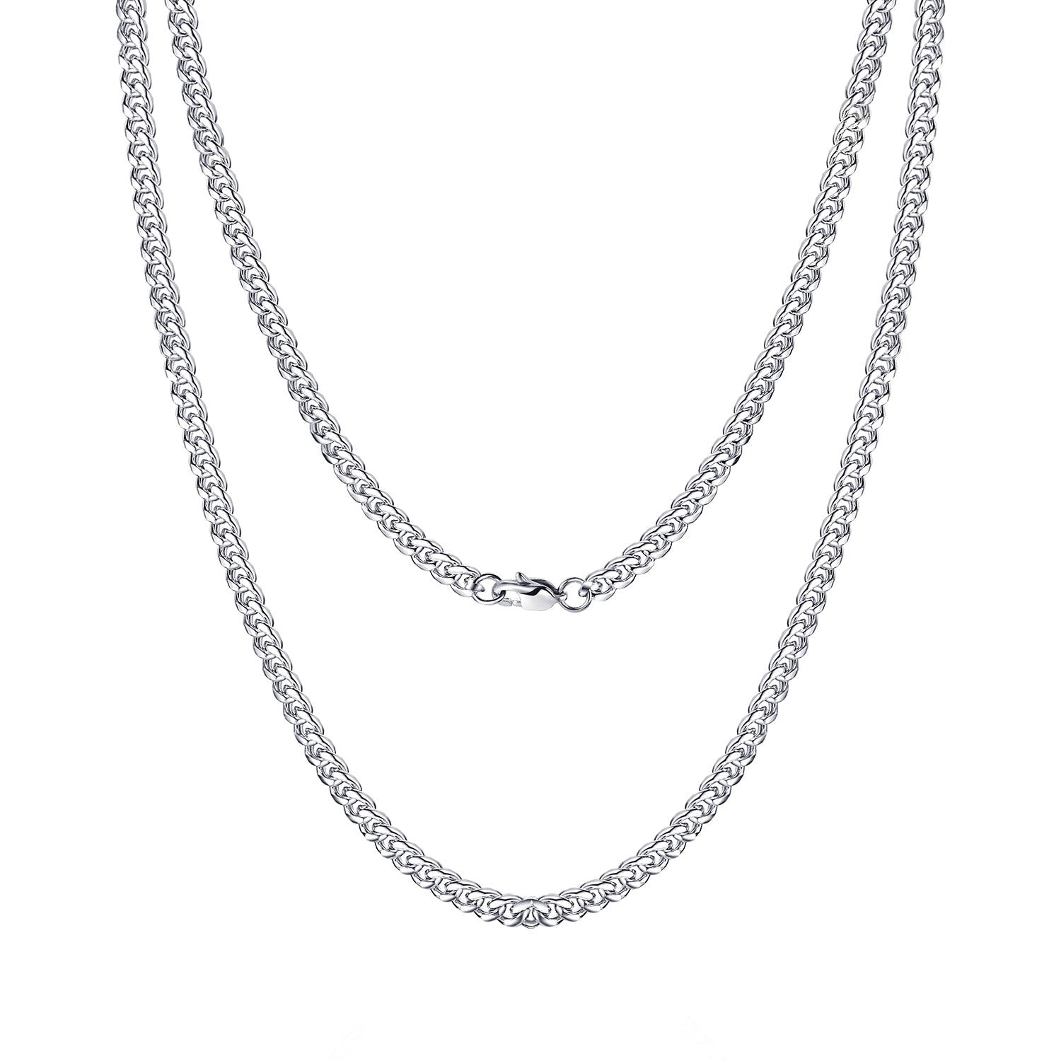 ENVYOU Silver Cuban Chain Necklace