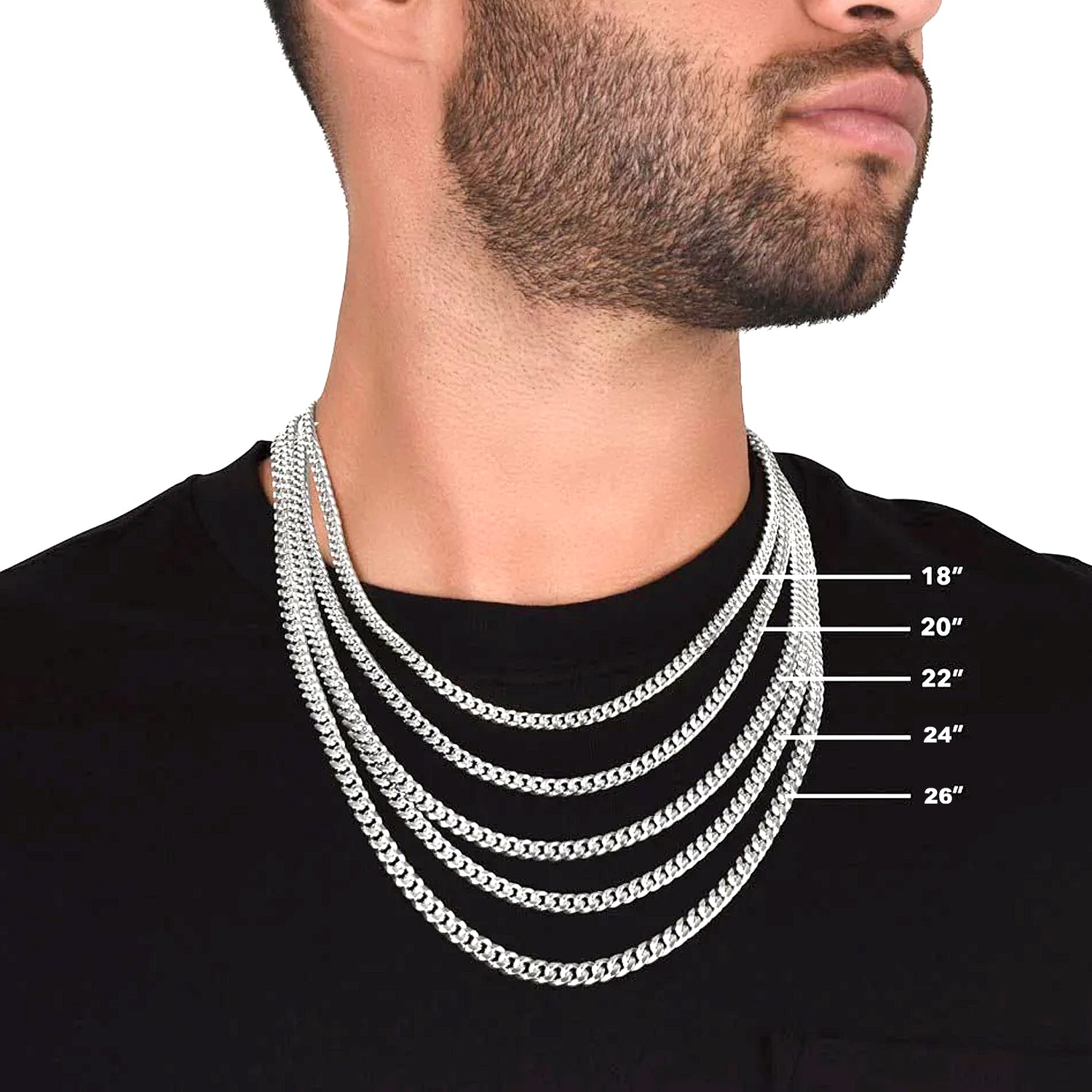 ENVYOU Silver Cuban Chain Necklace