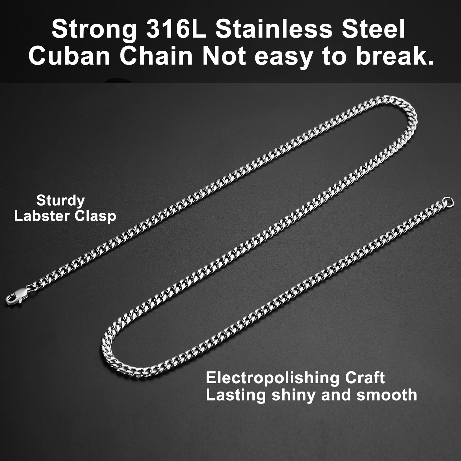 ENVYOU Silver Cuban Chain Necklace